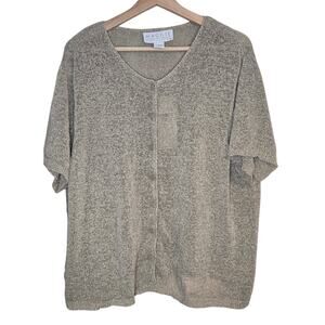 NWT Maggie McNaughton 2X Gold Button Front Top/Blouse [0028]
